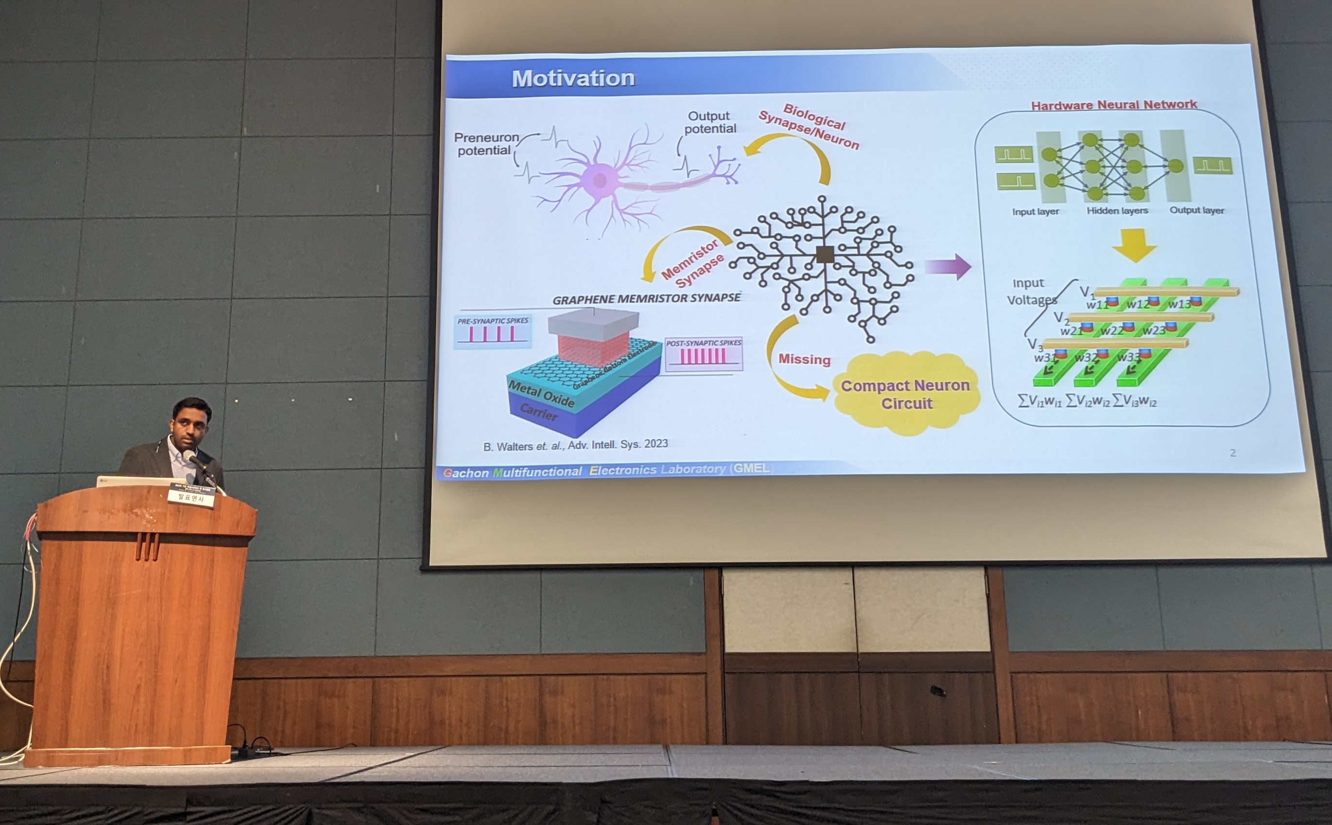 Dr. Udaya Mohanan delivering a talk at KPS (Korean Physical Society) meeting, Changwon, Korea (2023-10-28)