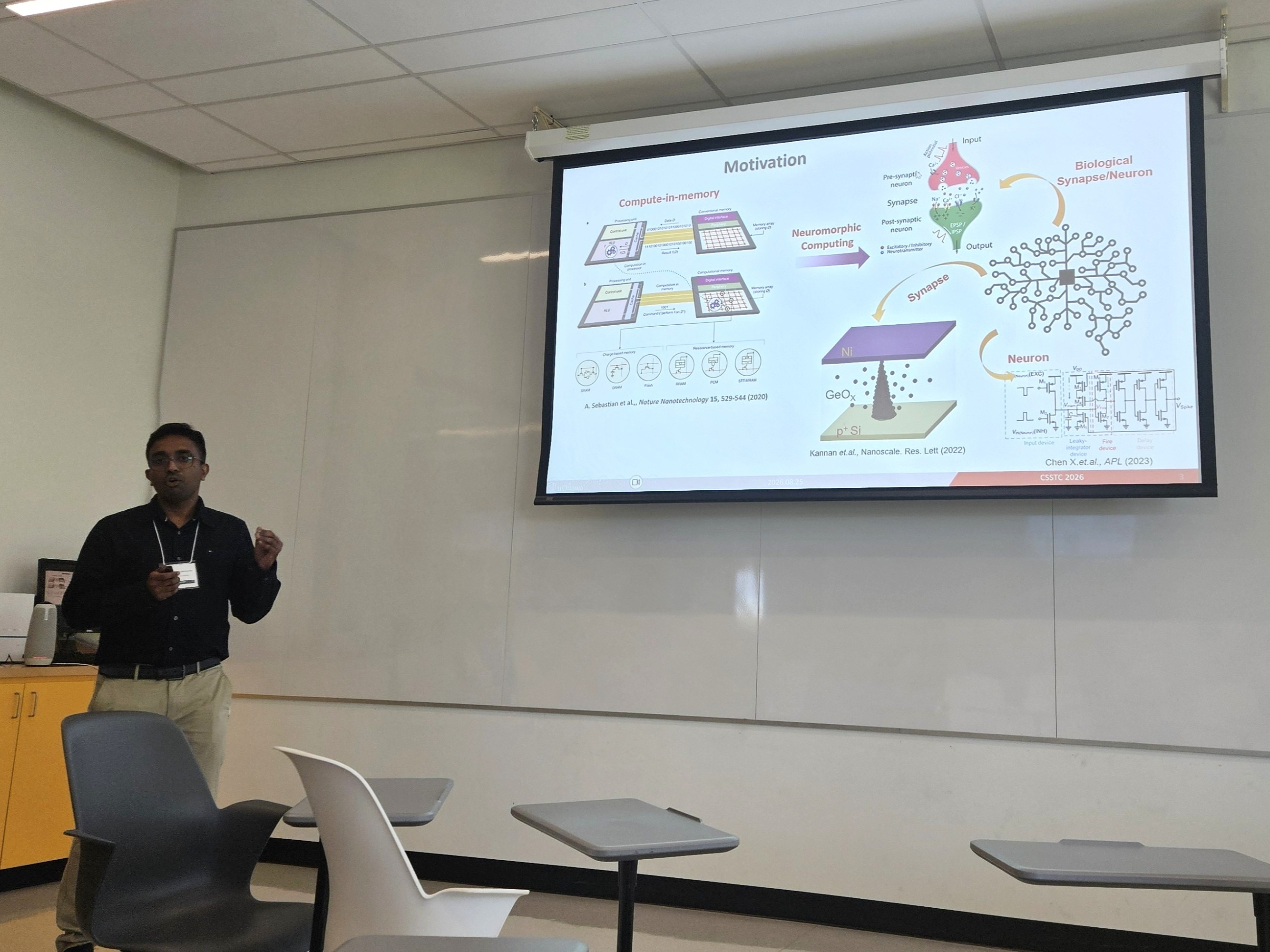 Dr. Udaya Mohanan delivering a talk at CSSTC (Canadian Semiconductor Science and Technology Conference), Ottawa (2026-08-25)